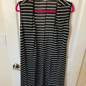 Striped long vest